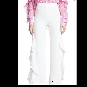 Alice + olivia Estelle white ruffle pants